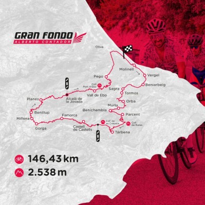 El Gran Fondo Alberto Contador contará con un nuevo recorrido
