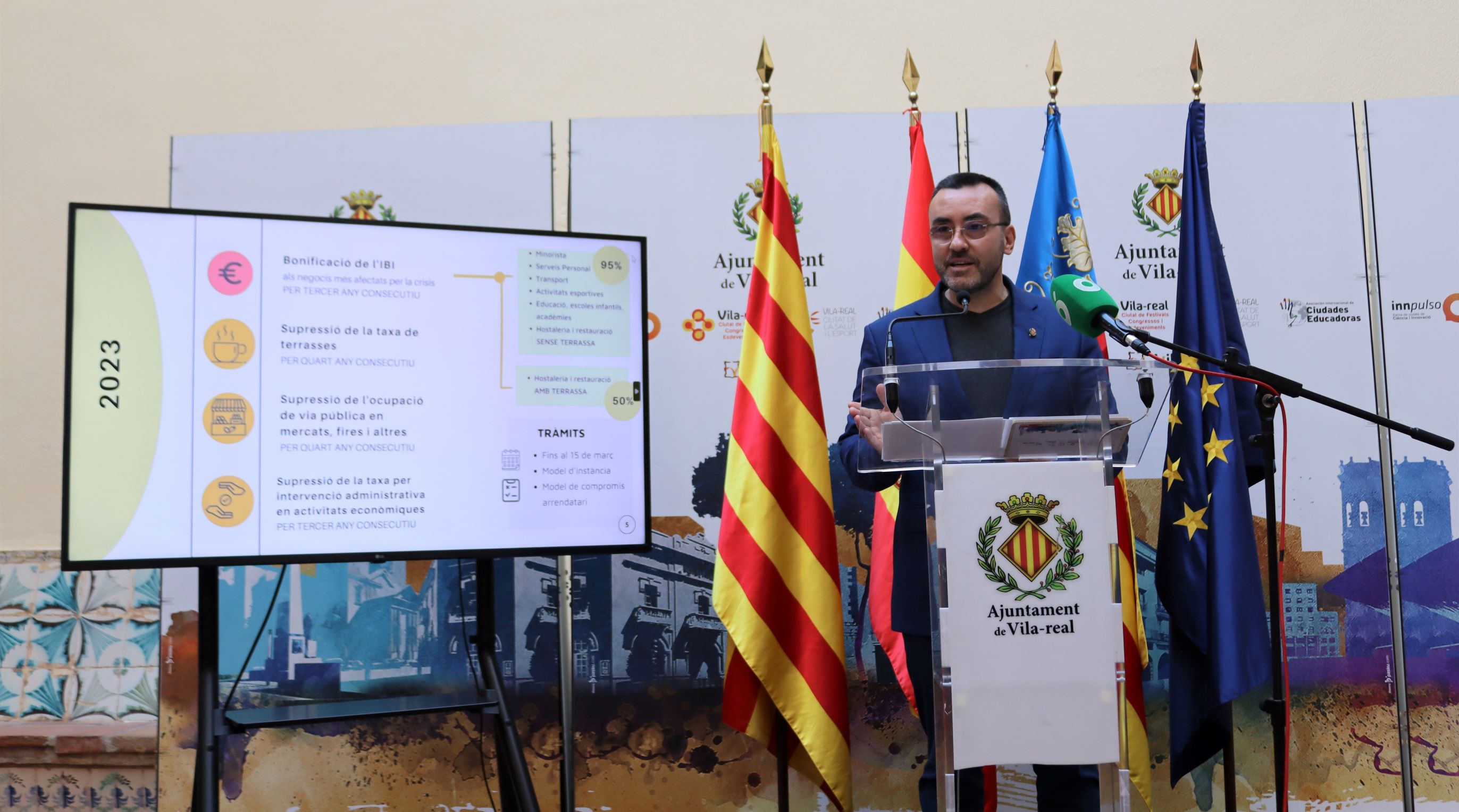 Vila-real manté la bonificació de l'IBI i la taxa de terrassa al comerç i l'hostaleria 