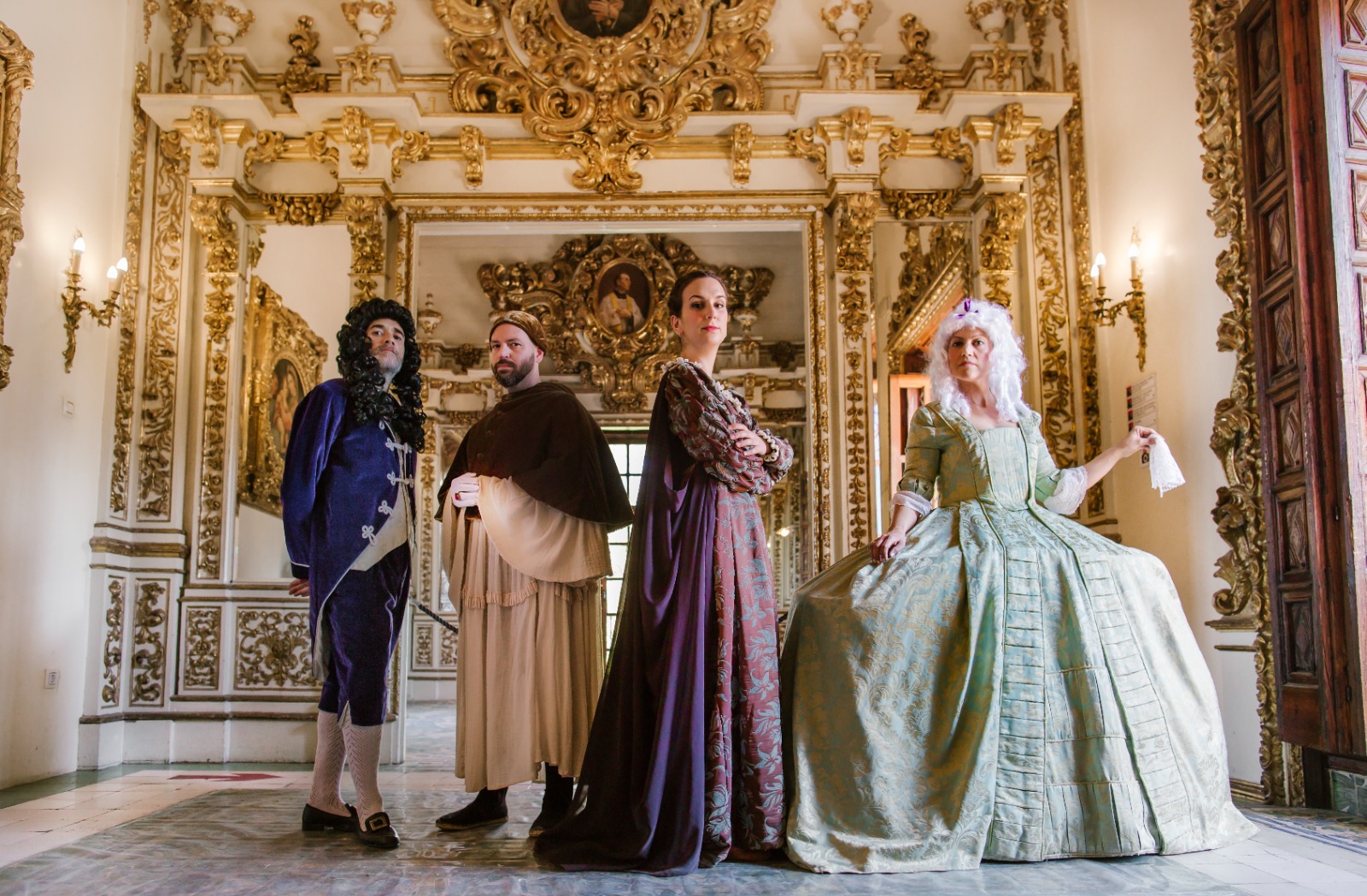 La visita teatralizada en el Palau de Gandia representa a personajes de los Borja. Foto: FestIN - 