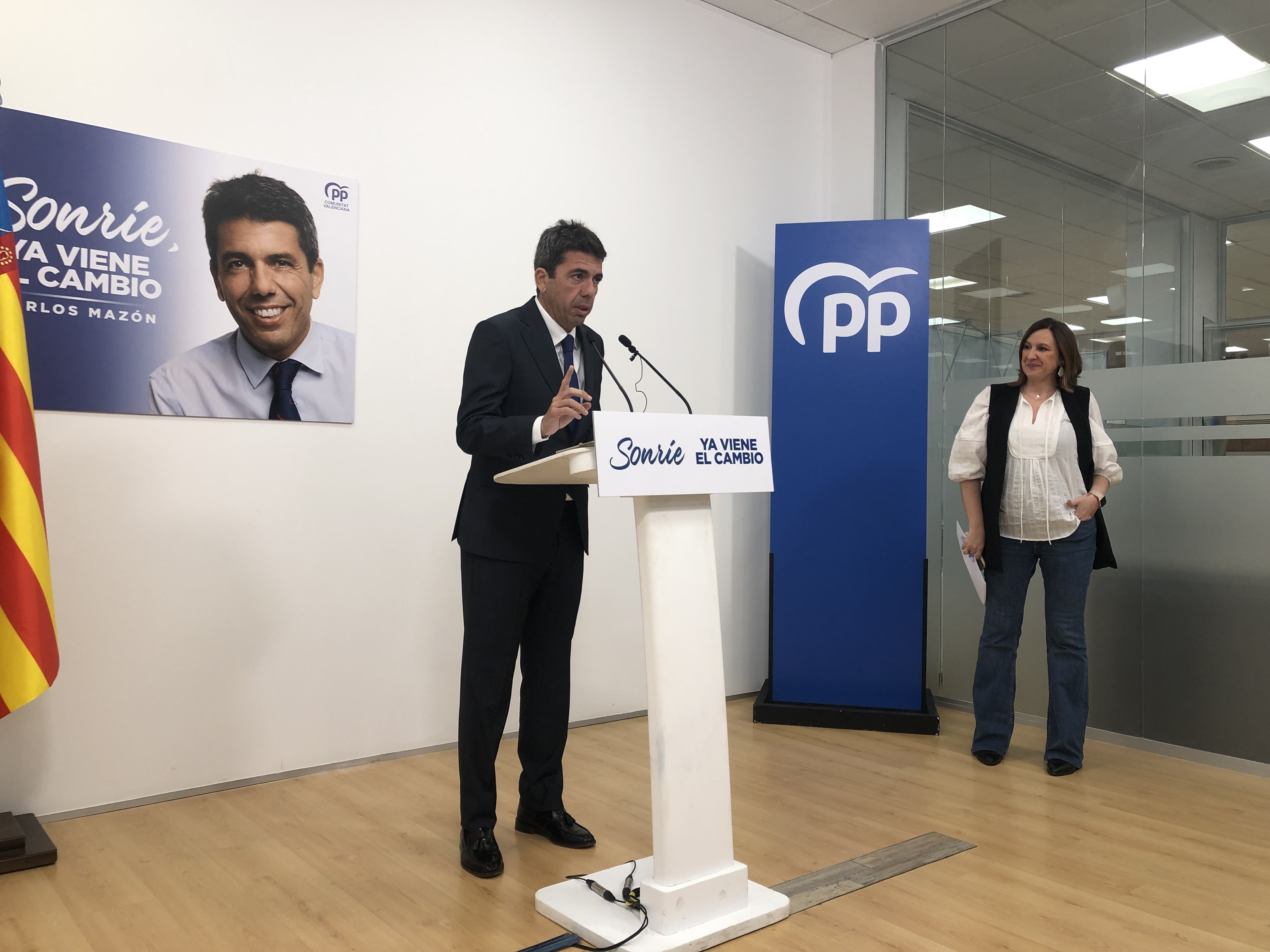 Carlos Mazón y María José Catalá, este lunes en la sede del PPCV. Foto: VP - 