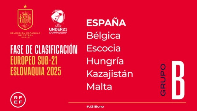 España, junto a Bélgica, Escocia, Hungría, Kazajistán y Malta en el Europeo sub-21 de 2025