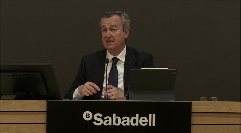 César González-Bueno, consejero delegado del Banco Sabadell, en la presentación de resultados - 