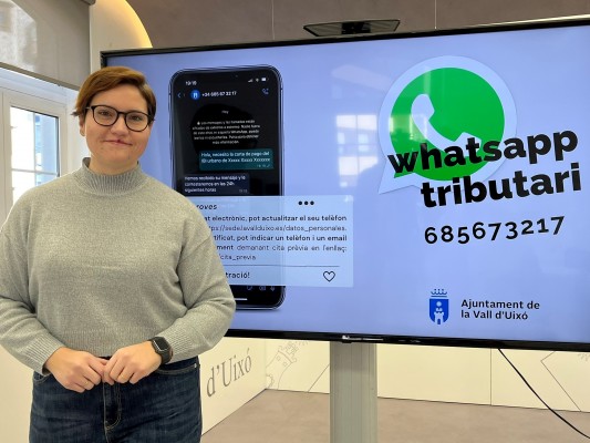 La Vall d'Uixó estrena el WhatsApp tributario para ofrecer información de impuestos y cartas de pago