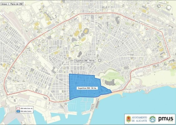 La ZBE de Alicante: primero en el Centro, con clasificación de vehículos, multas y zonas de carga 