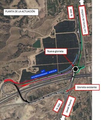 Visto bueno al proyecto para mejorar la seguridad vial del enlace entre la A-7 y la N-344 en Las Torres de Cotillas