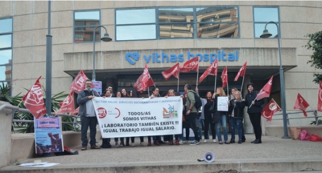 El personal de laboratorios Vithas, en huelga para denunciar brecha salarial