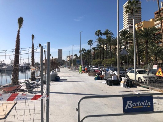 Las obras de los paseos del Puerto de Alicante bullen: ¿apertura por tramos para la Ocean Race?