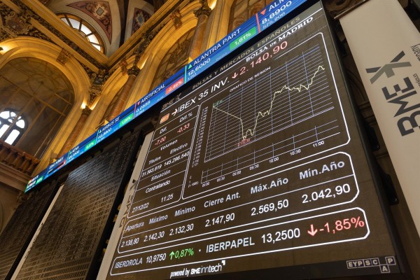 El Ibex supera los 8.340 puntos hacia la media sesión y mantiene su rumbo alcista