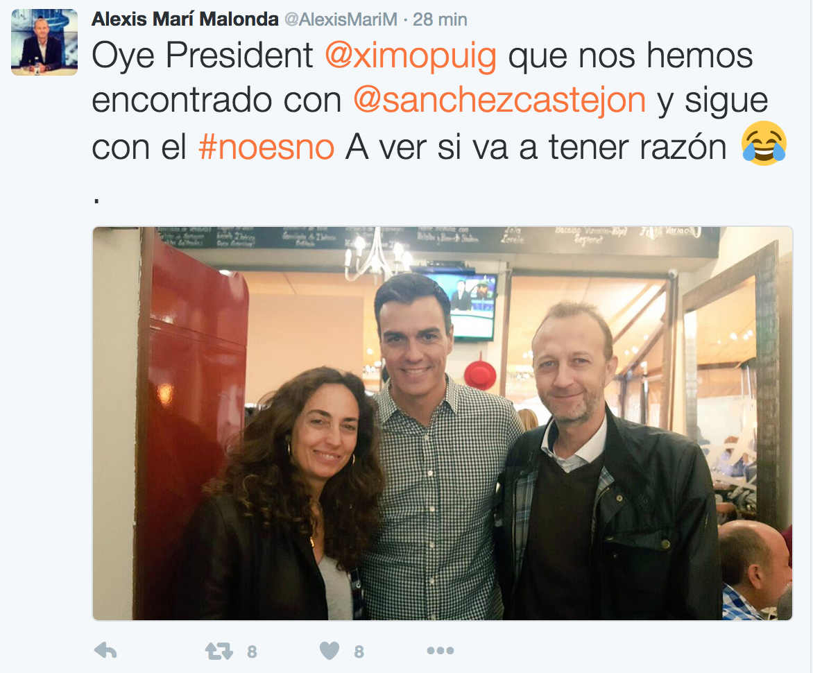 Marí y Punset, de Ciudadanos, hacen migas con Pedro Sánchez