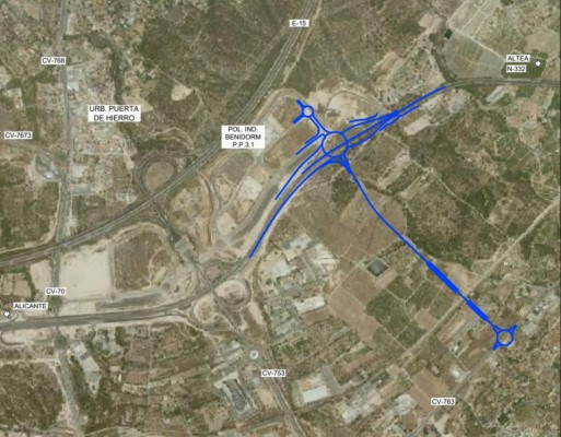 Así será el acceso el polígono industrial de Benidorm que costará 19 millones de euros