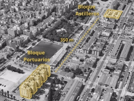 El edificio que sustituirá a Bloque Portuarios se hará en Astilleros y tendrá dos bloques con cuatro alturas