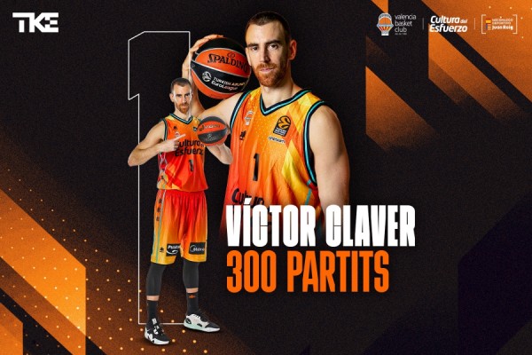 Víctor Claver alcanza los 300 partidos con Valencia Basket
