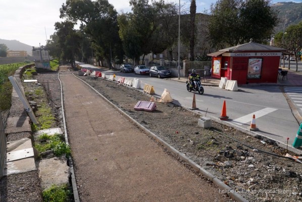 El Ayuntamiento de Cartagena amplía la vía ciclable en la tercera fase del proyecto Espacio Algameca