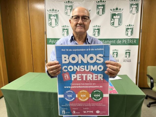 Petrer lanza una nueva campaña de bonos consumo con 170.000 euros por Navidad