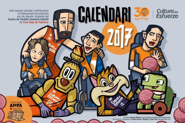 Valencia Basket presenta un calendario junto a alumnos con parálisis cerebral
