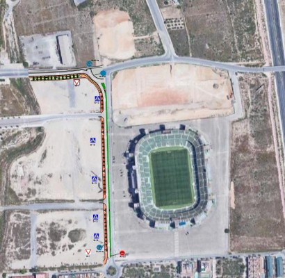 Desdoble de acceso al estadio del Elche CF: a costa de parte del solar, cinco meses de obras y ajardinamiento 