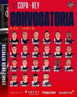 Calleja se deja a Postigo y Álex Muñoz para la Copa; Hugo Redón, Carlos Giménez y Mario Climent, los canteranos de la lista