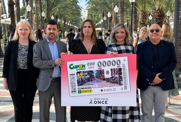 Alicante difunde la imagen de La Explanada a través del cupón de la ONCE