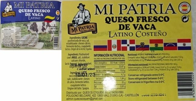 Consumo retira varios tipos de queso fresco de vaca costeño por venderse en tiendas no autorizadas