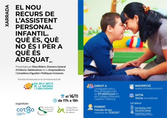 Los colegios de Trabajo Social forman sobre la figura de la asistente personal infantil