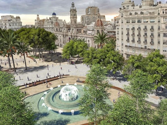 El futuro diseño de la Plaza del Ayuntamiento: el más verde pero el menos 'fallero', según los vecinos