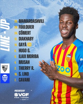 Este es el once del Valencia para medirse al Sevilla