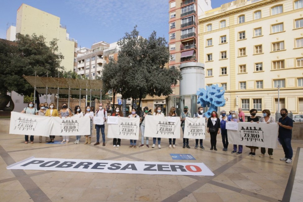 Imagen de archivo de una concentración de Pobresa Zero en la plaza de las Aulas - 