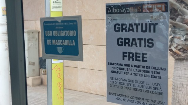 El autobús municipal de Alboraia ya es gratuito
