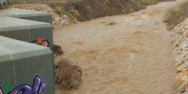 Las lluvias vuelven a cortar siete carreteras en el municipio de Cartagena, entre ellas el Sifón y el cruce de Las Cañas
