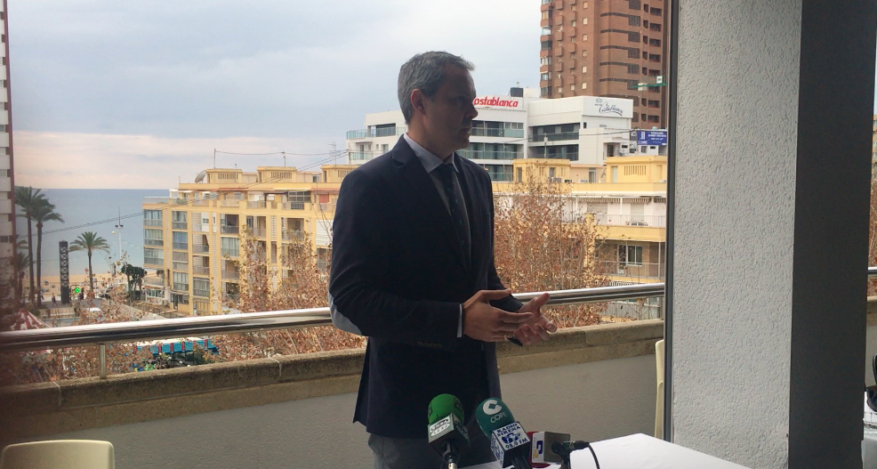 Miguel Ángel Benito, durante el anuncio del centro logístico. - 