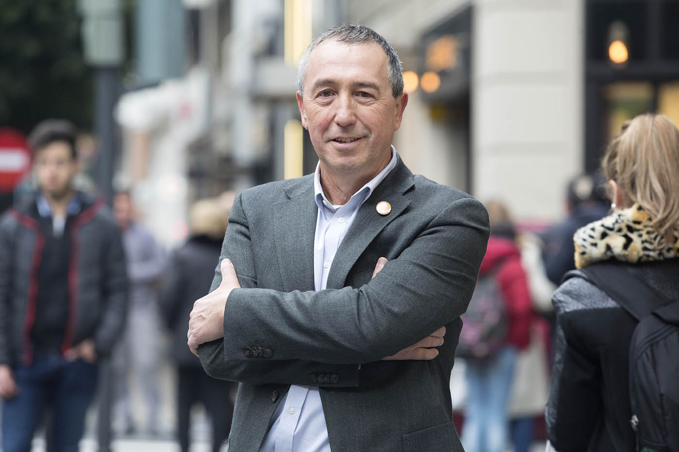 El diputado de Compromís Joan Baldoví posa en la calle Colón de Valencia. MARGA FERRER - 