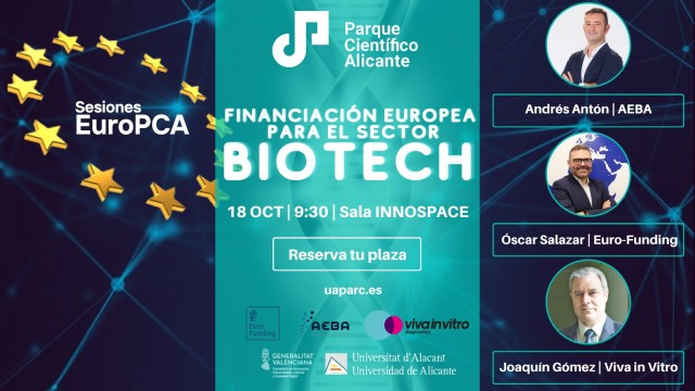 El PCA organiza un taller sobre financiación europea para el sector de la biotecnología