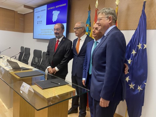Los gobiernos de Aragón y la Comunitat urgen a terminar el Corredor Cantábrico-Mediterráneo