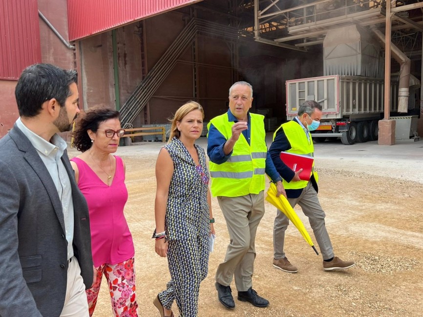 Pilar Bernabé, en su visita a las instalaciones de Tierra Atomizada. Foto: DELEGACIÓN DEL GOBIERNO - 