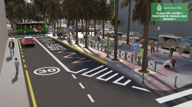 Vía libre a  dos nuevos carriles bus en el centro de Elche y Avenida de Novelda, con 22 plazas menos de parking