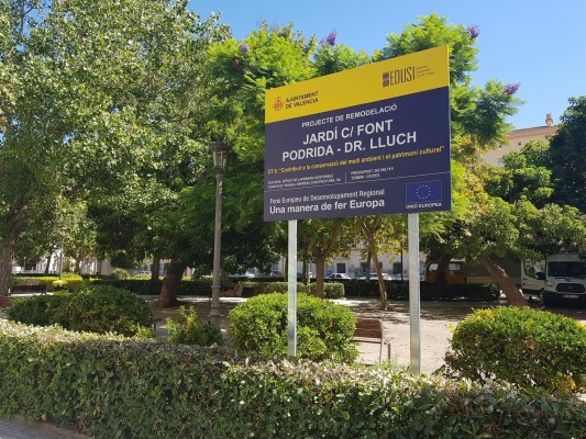 Comienzan las obras del jardín de Font Podrida en el barrio del Cabanyal-Canyamelar