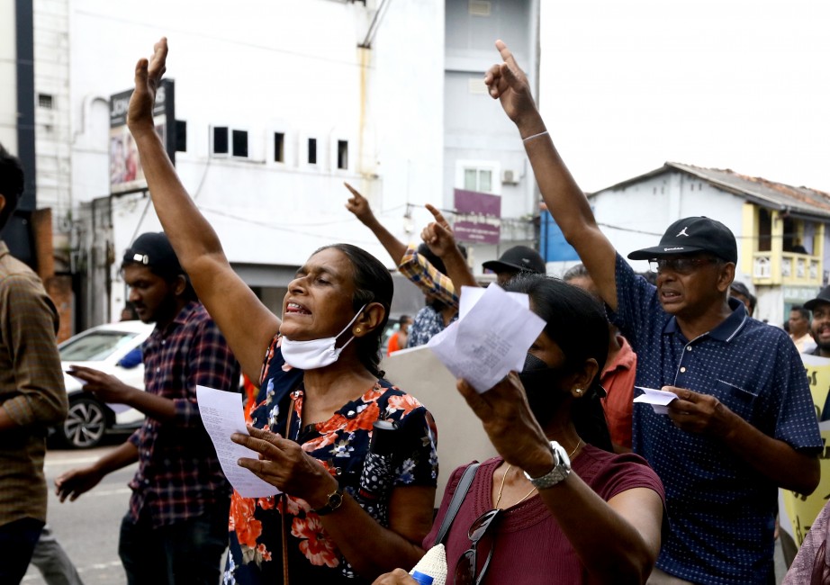 Protestas en Colombo, capital de Sri Lanka. Foto: Gamage / ZUMA Press Wire / dpa - 