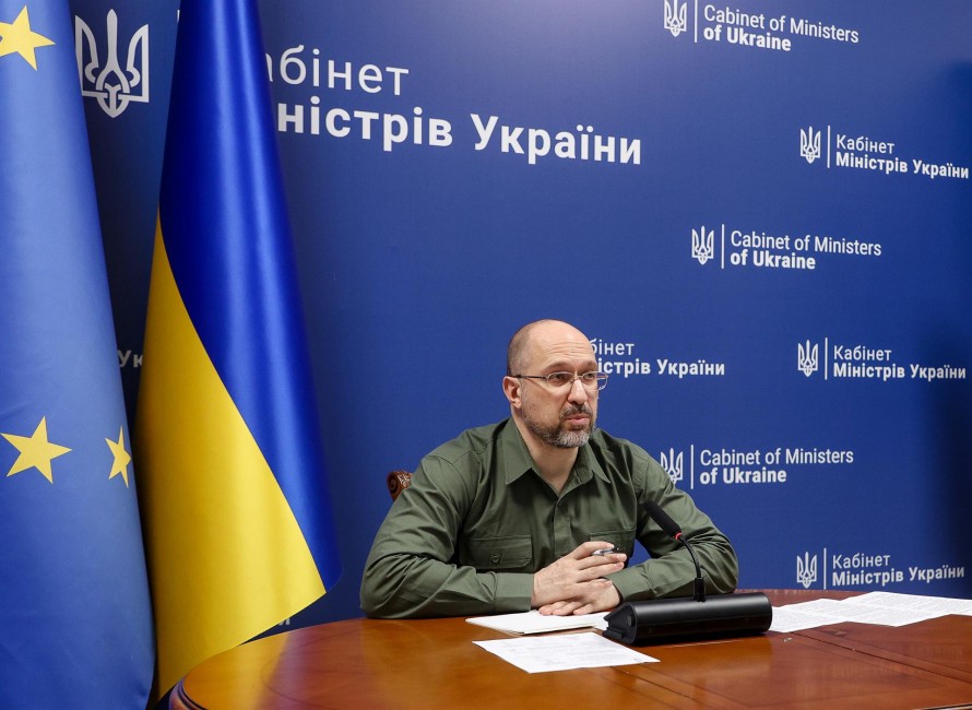El primer ministro de Ucrania, Denys Shmyhal, en Kiev. Foto: Büro des Ministerpräsidenten / DPA - 