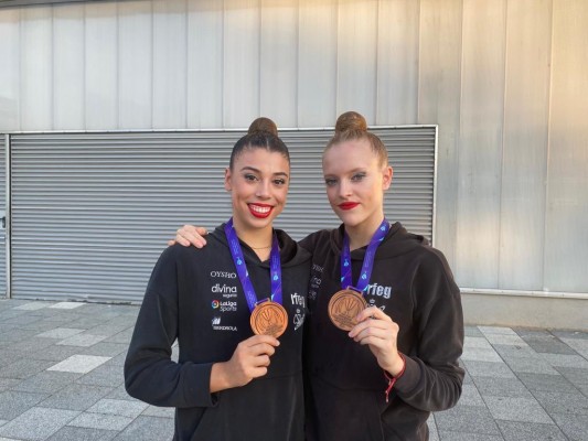 Patricia Pérez y Mireia Martínez logran tres medallas en la Copa del Mundo de gimnasia rítmica 