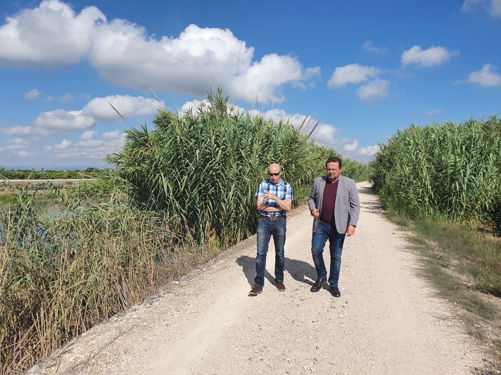 Reunión entre Dimas Vázquez, alcalde de Sueca, y Miguel Polo, presidente de la CHJ. Foto: Ajuntament de Sueca - 