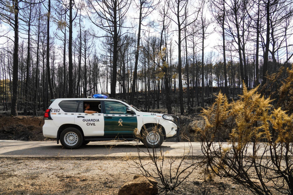 Intervienen un proyectil de artillería de la guerra descubierto durante el incendio de Bejís