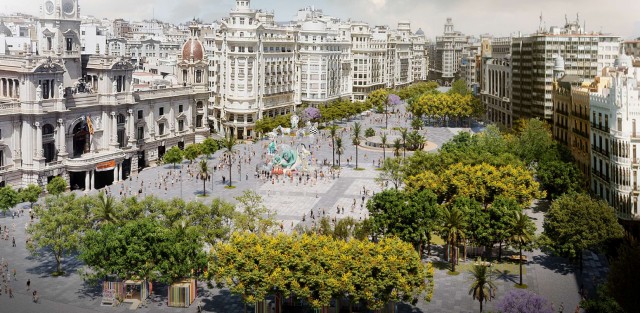 Proyectando la Plaza del Ayuntamiento (V): vistas arquitectónicas y un bulevar en Marqués de Sotelo
