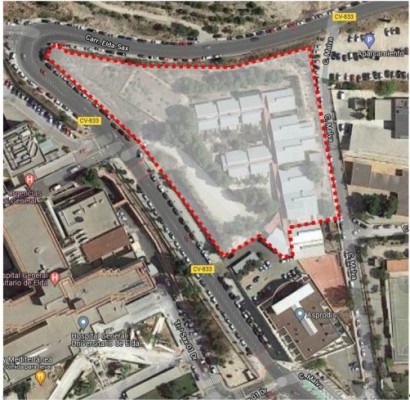Sanidad construirá un parking para el Hospital de Elda en el antiguo colegio Miguel de Cervantes
