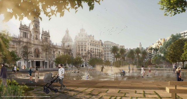 Proyectando la Plaza del Ayuntamiento (III): una peatonalización casi total con geometría 'histórica'