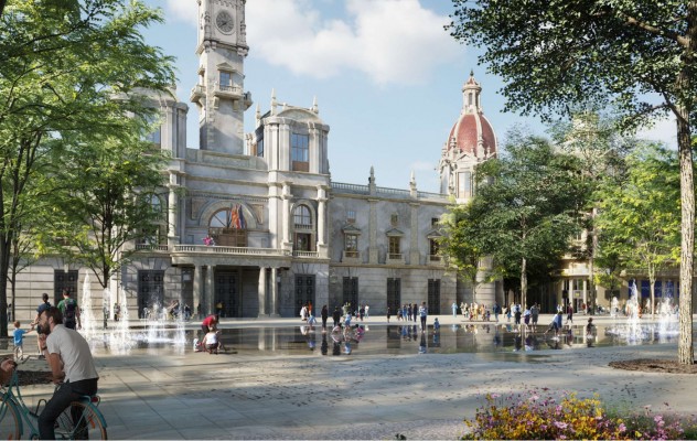 Proyectando la Plaza del Ayuntamiento de València (II): un 'espejo' de agua sobre la gran explanada