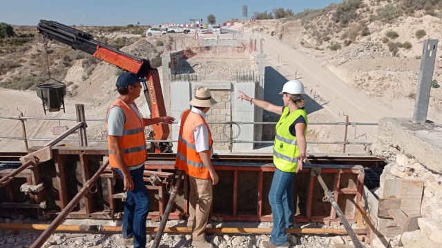 Las obras del nuevo puente que une Campos del Río con Alguazas acabarán en octubre: finalizado al 75%