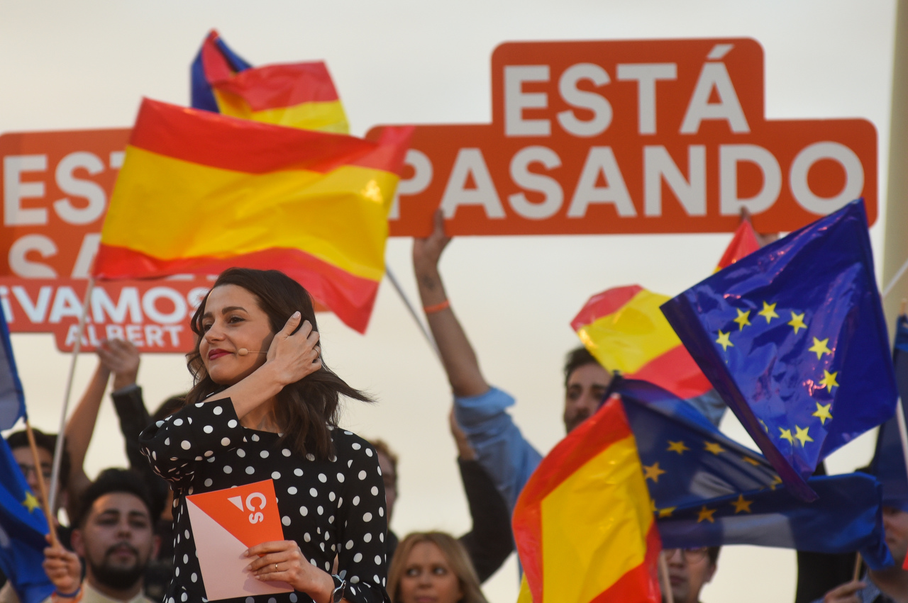 Inés Arrimadas, en un mitin de 2019. Foto: EDUARDO MANZANA - 