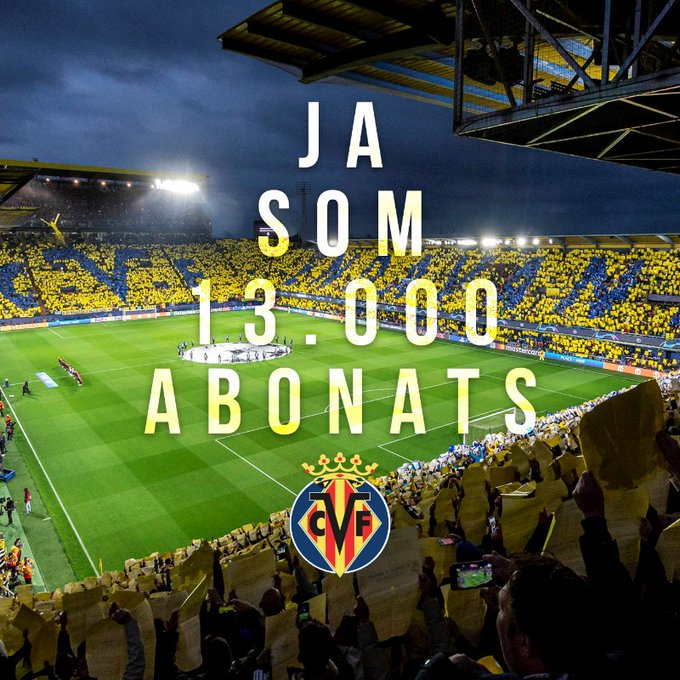 El Villarreal llega a 13.000 abonados a cuatro días de finalizar la primera fase
