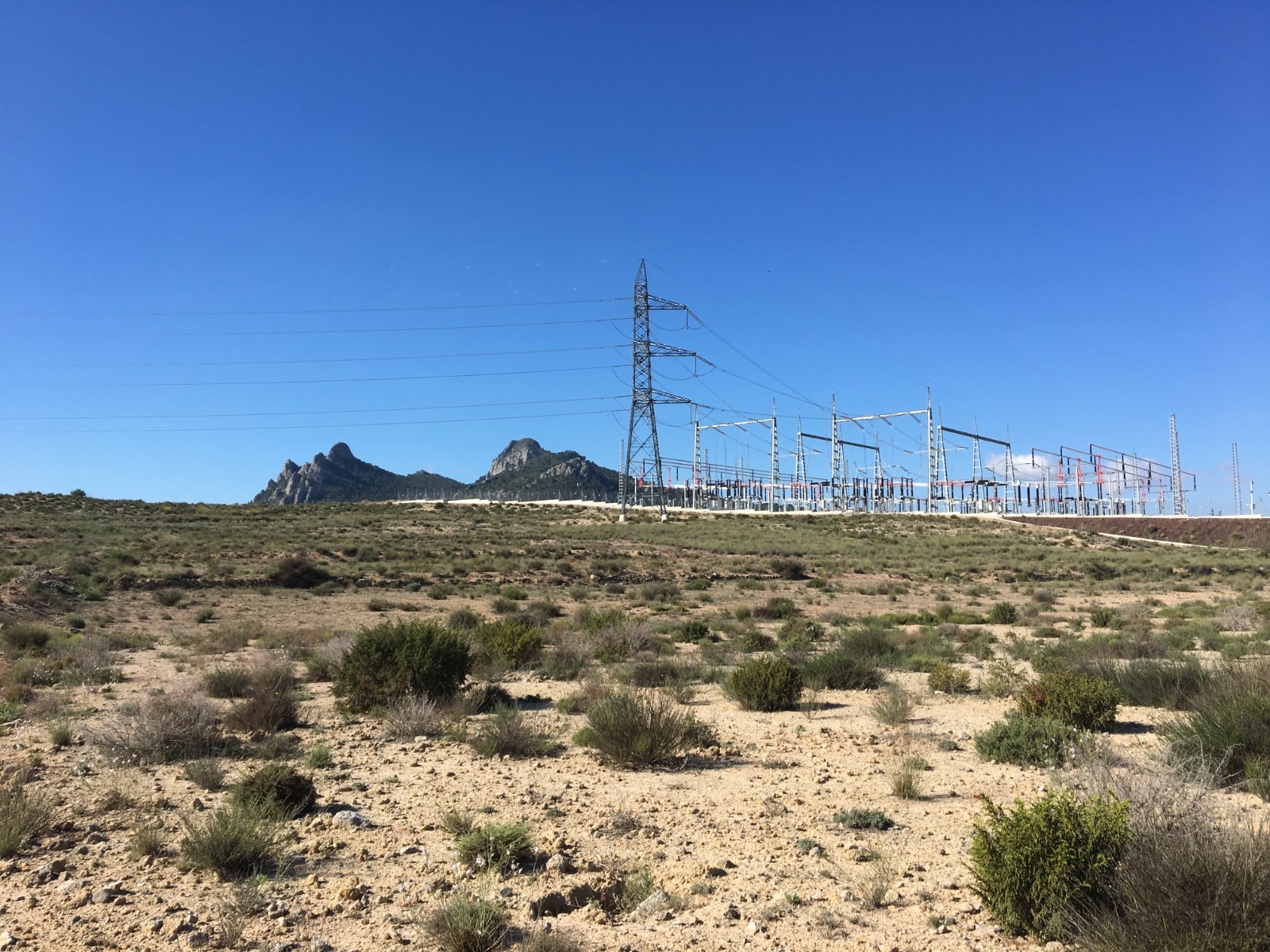 Paraje donde se ubicará la planta solar Argos, junto a la subestación donde tiene previsto volcar - 