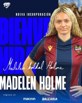 La atacante noruega Madelen Holme, quinto refuerzo del Levante UD Femenino